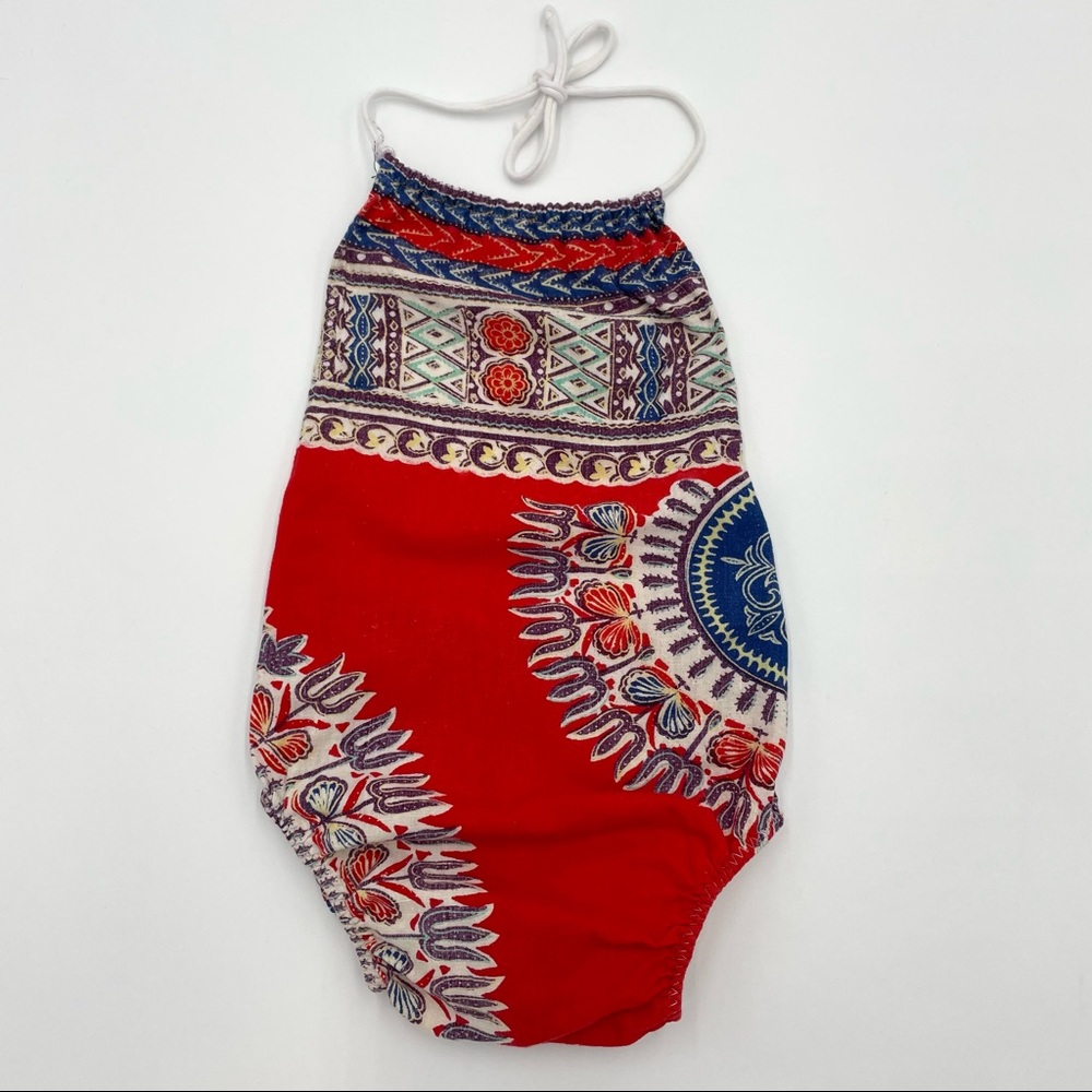 Baby Halter Romper Playsuit Handmade African Batik One‎ Piece Cotton Toddler